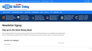 Newsletter Signup - WDW News Today