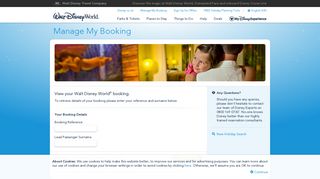 Manage My Booking | Walt Disney World® Official Site