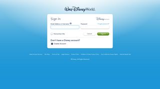 Sign In or Create Account - Walt Disney World