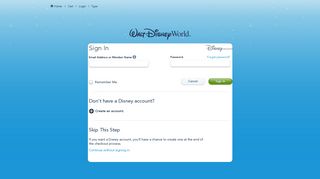 Sign In - Walt Disney World Resort