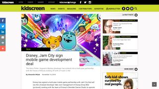 Kidscreen » Archive » Disney, Jam City sign mobile game ...