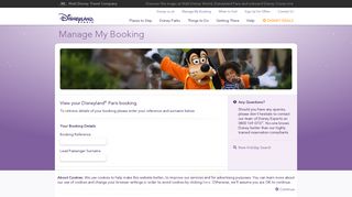 Manage My Booking | Disneyland® Paris - Walt Disney Travel Company
