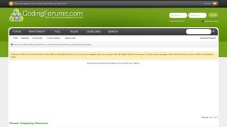 Displaying Username - CodingForums