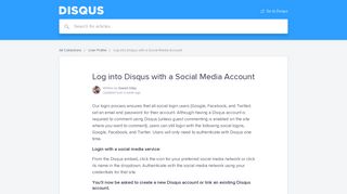 Log into Disqus with a Social Media Account | Disqus