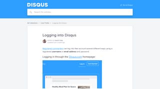 Logging into Disqus | Disqus