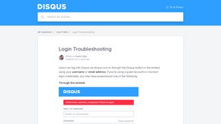 Login Troubleshooting | Disqus