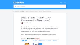What is the difference between my Username and my Display ... - Disqus