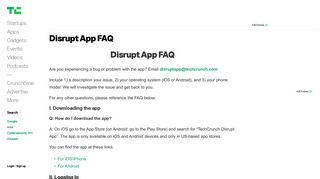 Disrupt App FAQ | TechCrunch