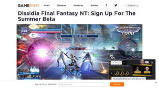 Dissidia Final Fantasy NT: Sign Up For The Summer Beta – Game Rant