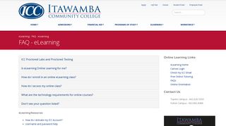 eLearning FAQs - Itawamba Community College