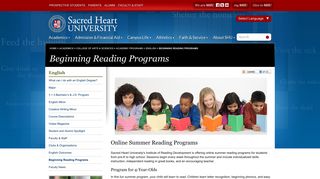 Beginning Reading Programs | Sacred Heart University Connecticut