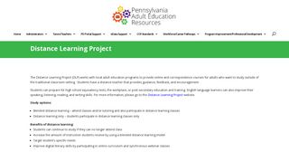 Distance Learning - PA Adult Education Resources