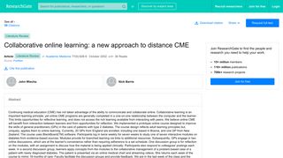 Collaborative online learning: a new approach to distance CME