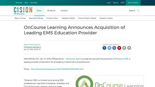 OnCourse Learning Announces Acquisition of Leading EMS ...