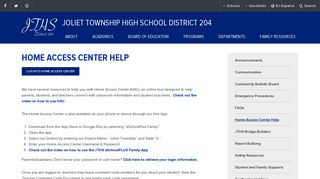 Home Access Center Help - Joliet Twp