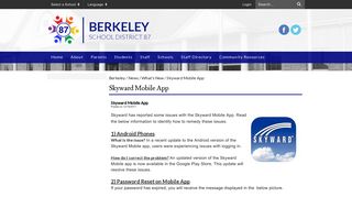 Skyward Mobile App - Berkeley School District 87