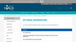 Student Email - FAQs - DIT