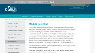 Module Selection - Student Services - DIT.i