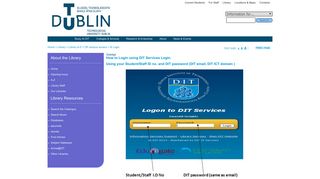 DIT Dublin Institute of Technology - IS Login