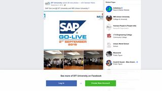 DIT University - SAP Go-Live @ DIT University and IMS... | Facebook