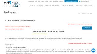 Fee Payment - DIT University