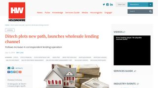 Ditech plots new path, launches wholesale lending channel | 2016-07 ...