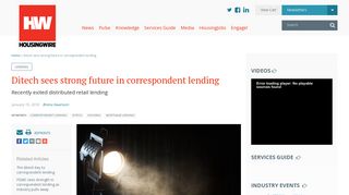 Ditech sees strong future in correspondent lending | 2016-01-15 ...