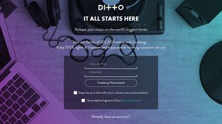 Create a Ditto Music Account | Sign Up - Login