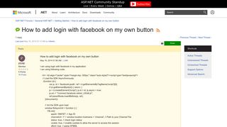 How to add login with facebook on my own button | The ASP.NET Forums