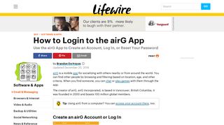 How to Log In to the airG App - Lifewire