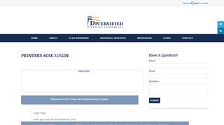 Printers 401k Login | Diversified Financial Advisors, LLC