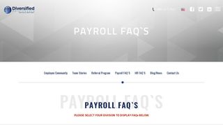 Payroll FAQ`S - Diversified Maintenance