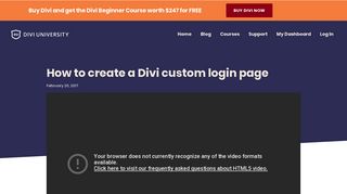 How to create a Divi custom login page - Divi Course - Divi University
