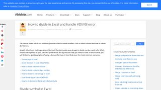 How to divide in Excel and handle #DIV/0! error - Ablebits.com