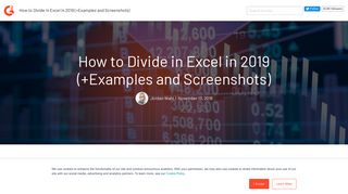 How to Divide in Excel in 2019 (+Examples and Screenshots)