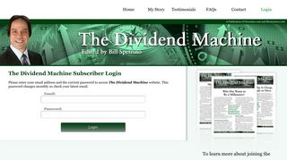 Login - The Dividend Machine - The Dividend Machine