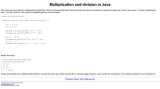 Multiplication and division in Java - Cafe au Lait Java