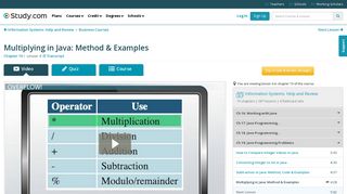 Multiplying in Java: Method & Examples | Study.com