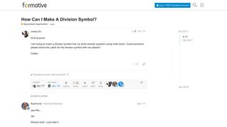 How Can I Make A Division Symbol? - Specialized Application ...