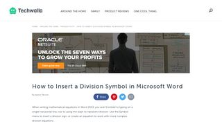 How to Insert a Division Symbol in Microsoft Word | Techwalla.com