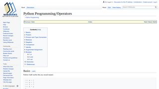 Python Programming/Operators - Wikibooks, open books for an open ...