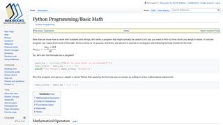 Python Programming/Basic Math - Wikibooks, open books for an open ...