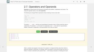 2.7. Operators and Operands — How to Think like ... - Interactive Python