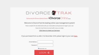 DivorceTrak - Log-In To Your Divorce CaseManager