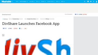 DivShare Launches Facebook App - Mashable