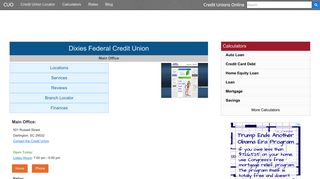 Dixies Federal Credit Union - Darlington, SC - Credit Unions Online