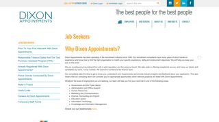 Dixon Appointments | Job Seekers | Dixon Appointments