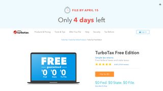 TurboTax® Free Edition 2018 | 100% Free Online Tax Filing, File Fed ...