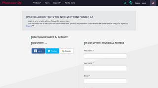 Create your account - Pioneer DJ - USA