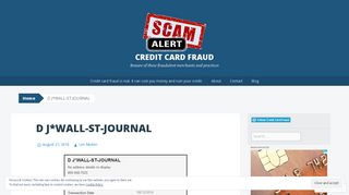 D J*WALL-ST-JOURNAL | Credit Card Fraud